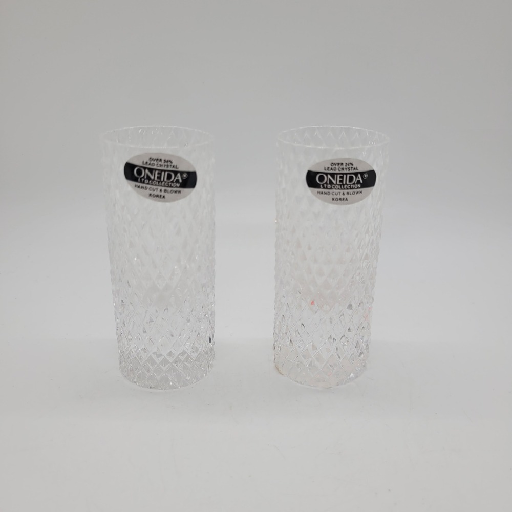Oneida LTD Collection Countess Lead Crystal  Hand Cut Blown Set of 2 Shot Glass